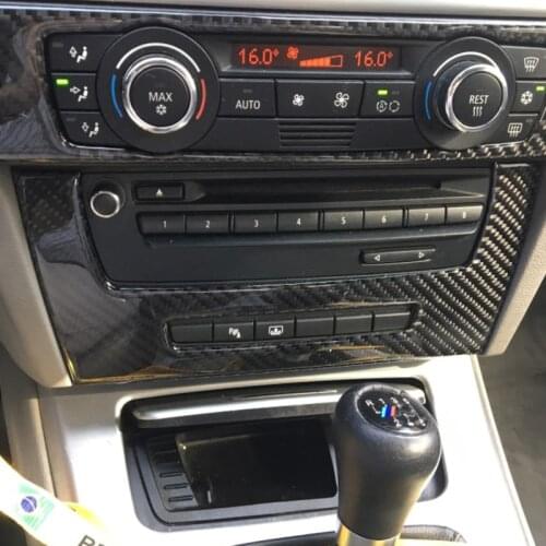 For bmw e90 e92 e93 3 series Interior Trim Carbon Fiber Air conditioning CD control panel decoration Car styling accessories