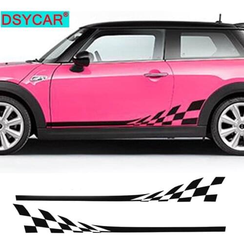DSYCAR 1Pair Car Side Skirt Decal Sill Door Side Stickers Vinyl Door Side Stickers for Mini Cooper R50 R52 R53 Multi Colors New