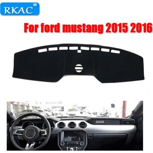 For ford mustang 2015 2016 Double layer Silica gel Car Dashboard Pad Instrument Platform Desk Avoid Light Mats Cover Sticker