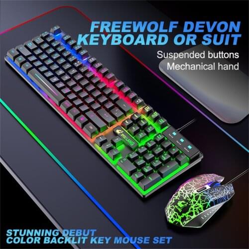 T13 rgb Spanish Gaming Keyboard And Mouse for PC Tablet Laptop With 104-key Ergonomic Usb Backlight Light game Keyboard ABS