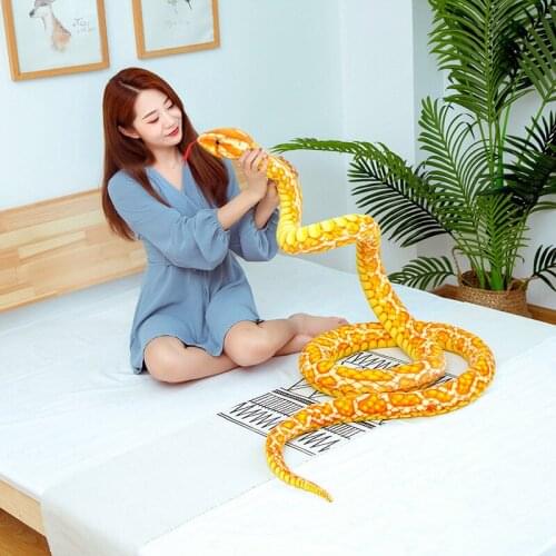 Simulation Boa Plush Toy Large Snake Spoof Horror Toy Ragdoll for Kids Childrens Room Decoration Baby Stuffed Toy