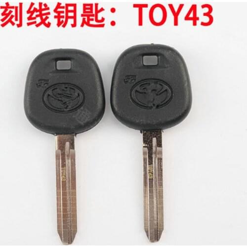 TOY43Engraved Line Key Blade Blank Scale Shearing Teeth Uncut Key Blade For Old TOYOTA Camry Skoda Great wall line key blade