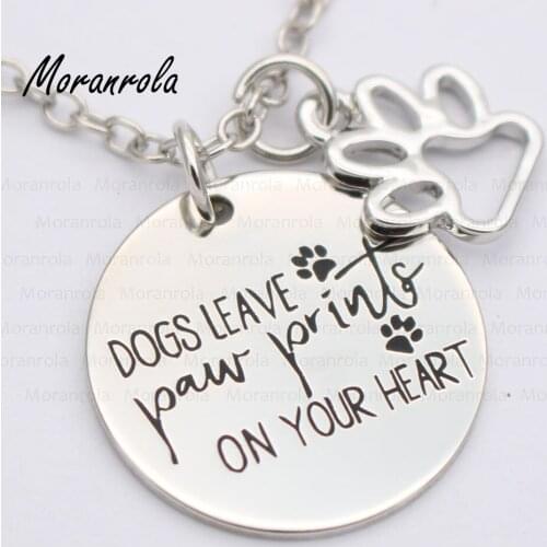 New arried " Dogs leave paw prints on your heart "dog lover Copper necklace &Keychain,charm, Love paws necklace dog Love jewelry