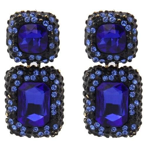 Fashion Jewelry glass earrings vintage Black statement Earrings for women