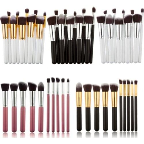 10pcs Professional Makeup Brush Set Cosmetic Brushes Foundation Eyeshadow Cosmetic Synthetic Hair Wood Handle Brush Make Up