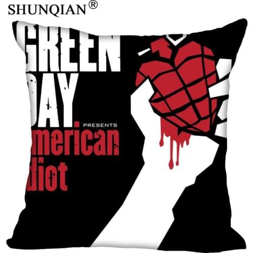 Custom Pillowcase Green Day Square Zipper Pillow Cover 35X35,45X45,60X60cm(Two Sides) Print Your Pictures Pillow Cases