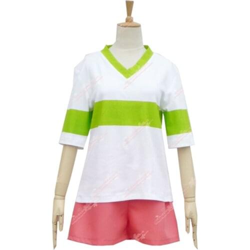 2018 NEW Spirited Away Chihiro Ogino Cosplay Costume Japan Anime Casual Costumes T shirt+Short Pants set Cosplay