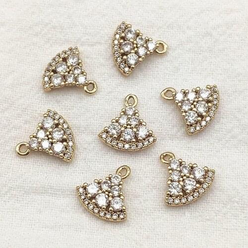 New Arrival! 11X11mm 50pcs Cubic Zirconia Copper Charm For Handmade Necklace Earring DIY Parts Jewelry Findings & Components