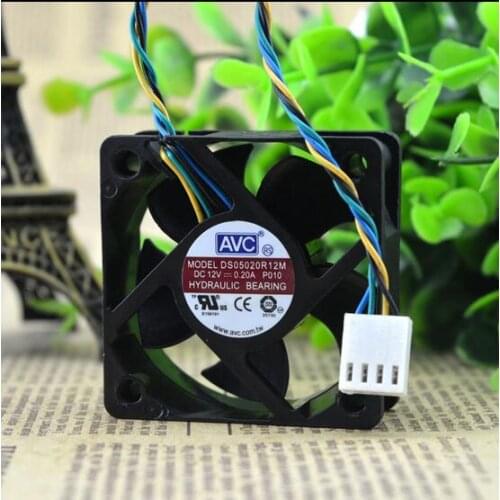 New AVC 5020 P010 12V 0.20A 5CM DS05020R12M four wire CPU cooling fan