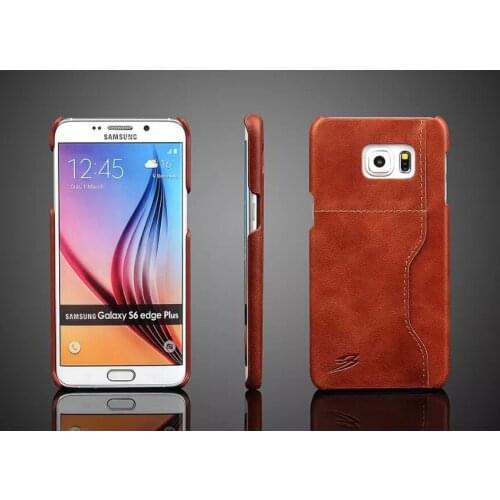 New 100% Real Genuine Leather Back Cover Case for Samsung Galaxy S6 Edge Plus Brand Original Oil wax Embossing Top Quality Coque
