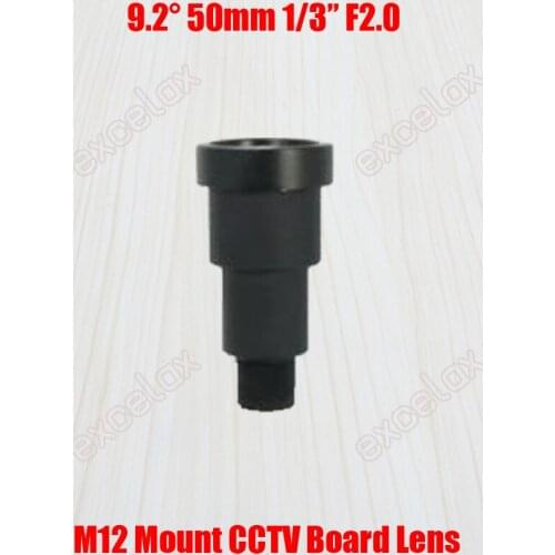 1/3" 50mm VGA Resolution M12 Mount CCTV Lens F2.0 Long Focal Length Fixed Iris MTV Interface for Analog Video Security Camera