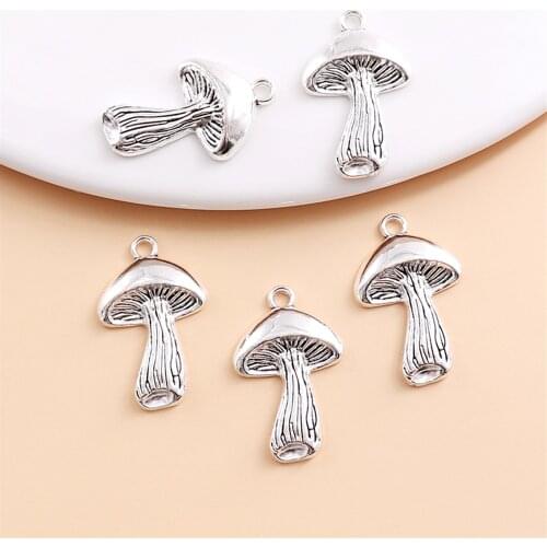 Wholessale 36pcs/lot Mushroom Charms Vintage Jewelry Findings fit DIY Bracelet Necklace Pendants for Jewelry Making