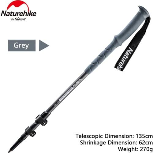 Naturehike Outdoor Telescopic Walking Stick Ultralight 7075 Aluminum External Lock Hiking Stick Skiing Hiking Trekking Poles