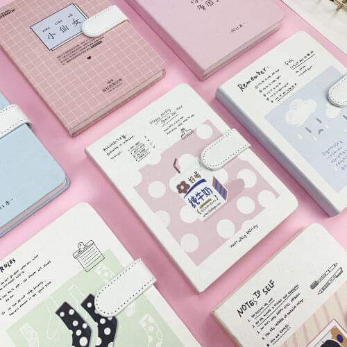 Simple and Cute Hand Book Magnetic Buckle Small Fresh Hand Book Notebook Girl Heart Thickened Square Blank