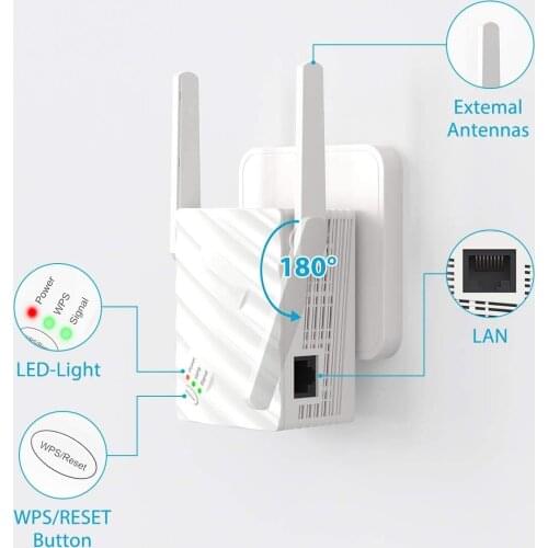 WiFi Repeater 1200Mbps 2.4G 5G Dual Band Router Wireless Signal Booster Extender With AP Mode