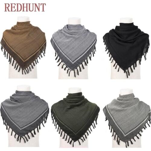 Tactical Arab Desert Shawl Scarf Military Windproof Warmer Cotton Scarf Hunting Camping Army Scarves with Tassel