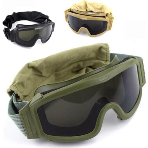 Black Tan Green Tactical Glasses Military Shooting Sunglasses 3 Lens Army Airsoft Paintball Motorcycle Windproof Wargame Eyewear