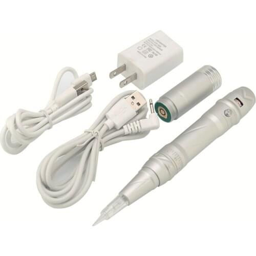 Silver Professional Tattoo Machine Cartridges Needles Makeup Pen Gun Rechargeable battery Permanent make up Machine
