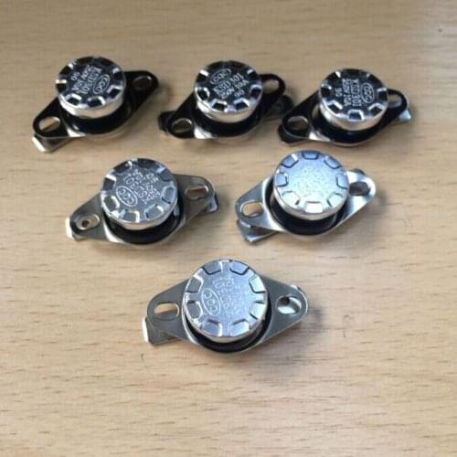 10PCS 35C-120C NO Normal Open Thermostat Temperature Thermal Switch KSD301 250V 10A
