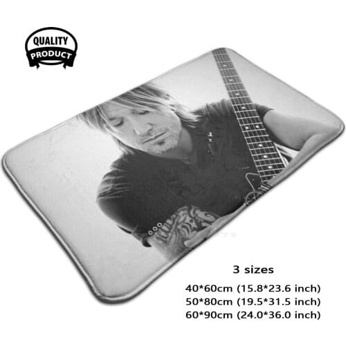 Poses With Favorite Guitar Comfortable Door Mat Rug Carpet Foot Pad Spotlight Handsome Mens Music Life Band Guitar American