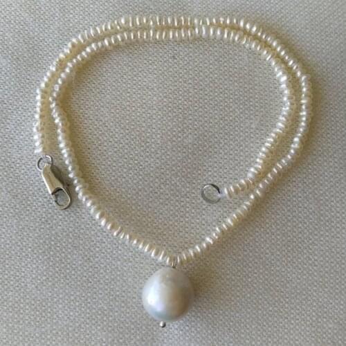 Unique Pearls jewellery Store 2-3mm White Baroque Pearl White Edison Baroque Pearl Necklace Pendant Jewelry