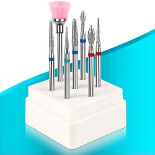 Y1UF 7 Pcs Tungsten Steel Nail Drill Bits Set of Milling Cutter for Manicure Machine Pedicure Accessories