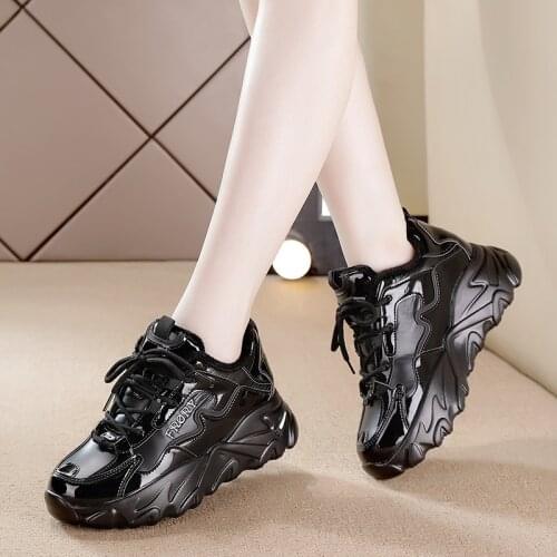 2020 Platform Spring Lady Sneakers Women Shoes Fashion Female black Sneakers with High Sole Shoes Women High Top Chunky Sneaker