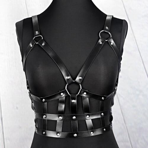 UYEE Women Underwear Sexy Lingerie Bra Leather Harness Suspender Belt Bustier Corset Prom Dresses Stockings For Party And Dance