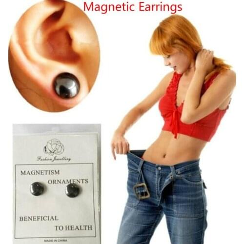 1 Pair Magnetic Slimming Earrings Lose Weight Body Relaxation Massage Slim Ear Studs Patch Magnets Of Lazy Health Jewelry