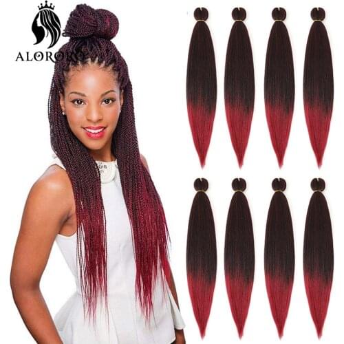 Alororo Ombre Easy Hair Braids Synthetic Jumbo Braids Afro Pre Stretched Braiding Hair Extension Hot Water Setting
