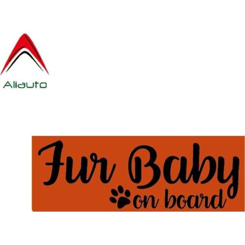 Aliauto Personality Car Sticker Fur Baby on Board Dog Print Decoration Waterproof Sunscreen Cover Scratch Decal PVC,15cm*5cm
