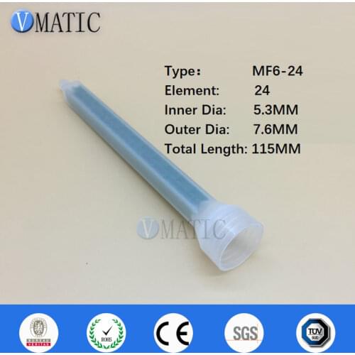 Free Shipping 5Pcs Resin Static Mixer MF06-24 Mixing Nozzles Screw Mouth Silicone Plastic Mixing Tube Nozzle