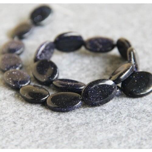 New For Necklace&Bracelet 13*18mm Blue Sandstone Sand Stones Beads Oval Beads Accessory Parts 15inch DIY Fashion Jewelry Making