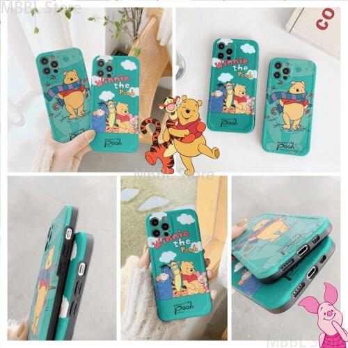 Disney Winnie Pooh Anime Silicone Phone Case for iPhone 11 12 Pro mini Max 7 8 XR X XS MAX plus SE lovely shockproof soft cover