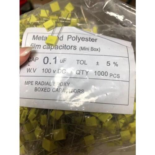 Correction capacitor 100V104J 100NJ100 100NF 0.1UF Pitch 5MM 50V100UF 50V 100UF volume 8*12 aluminum electrolytic capacitor