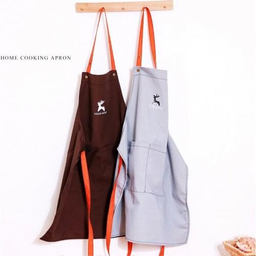 Kitchen apron Korean fashion coffee shop men and women apron custom cute waist adult work clothes hanging neck apron