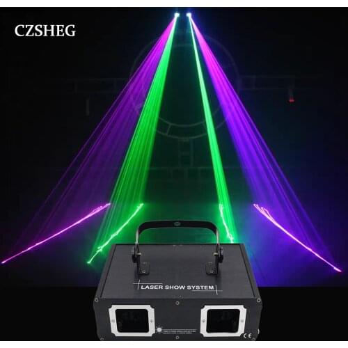 Double hole disco DJ laser line RGB scanner projector DMX512 stage lighting effects dance bar Christmas party wedding lights