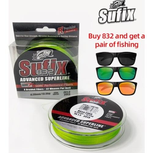 Sufix 832 Fishing Line 120M 250M100% Original PE Line 8 Braided fishing lure line 4-80LB Power linha multifilamento 8 strands