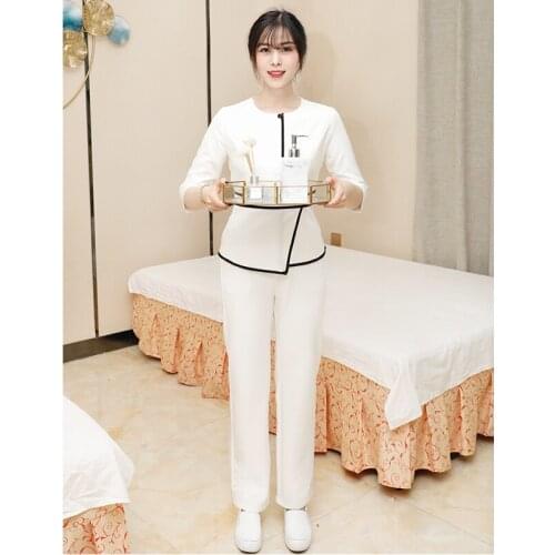 Summer Manicure Shop Working Clothes Female Professional Suit Beautician Massage Work Uniform