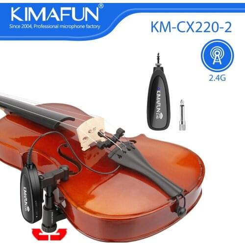 KIMAFUN 2.4G Music Instrument Microfone Lav Lapel Violin Condenser Microphone for Vlogging Video Record Youtuber Live Teaching
