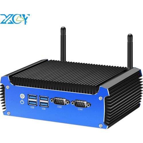 XCY Mini PC Intel Core i7-4500U 2x RS-232 Serial Ports Dual Gigabit Ethernet Wi-Fi Fanless Industrial Computers Windows Linux