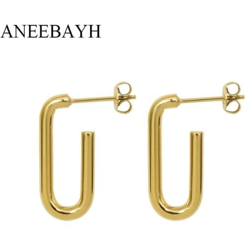 Minimalist Geometric Stud Earrings For Women U Shaped Small Earrings Womens Earrings Stainless Steel Jewelry Waterproof