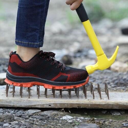 Mens Breathable Steel Toe Cap Work Safety Shoes Men Outdoor Anti-slip Steel Puncture Proof Construction Safety Boots Shoe ST328