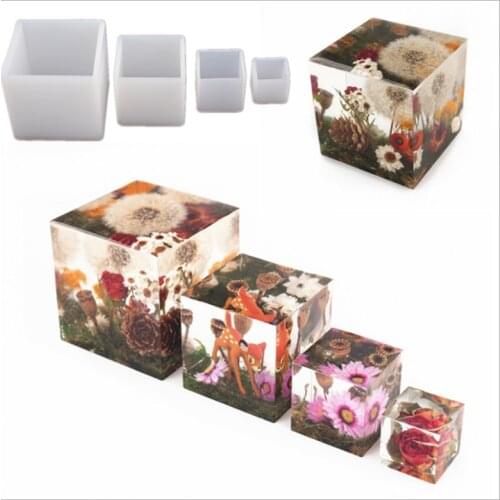 NEW Transparent Silicone Mould Dried Flower Resin Decorative Craft DIY Multiple sizes Cube Mold Epoxy Resin Molds For Jewelry