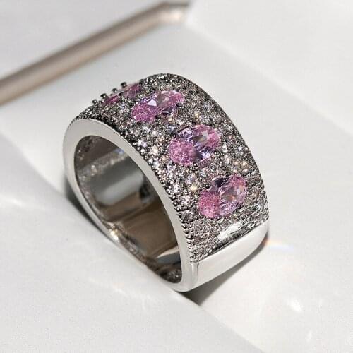 New full set of zircon ladies engagement ring full of stars super flashing stone wedding ring birthday party gift