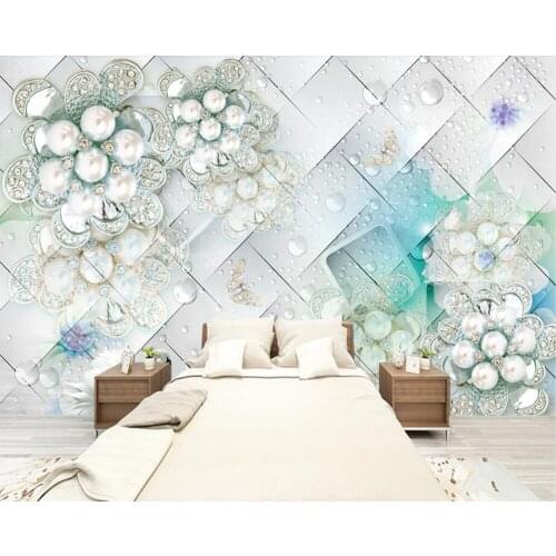 3D luxury jewelry flowers wallpaper mural papel de parede,living room sofa TV wall bedroom kitchen wall papers home decor cafe