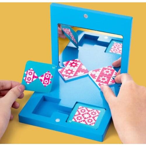 Montessori Educational Wooden Toys Mirror Imaging Puzzle Children Kids Education Sensory Toys Kindergarten Learning Didactic