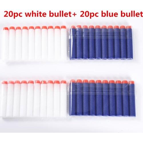 40pc For Nerf Bullets Soft Hollow Hole Head 7.2cm Refill Darts Toy Gun Bullets for Nerf Series Blasters Xmas Kid Children Gift