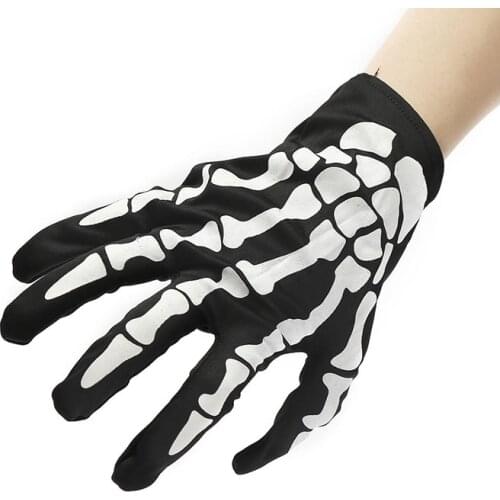 1 Pairs Halloween Women men Gloves Girls Boys Horror Skull Claw Bone Skeleton Gloves Riding Multi Gloves Clothes Accessories Hot
