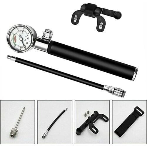 Portable Bicycle Tire Ball Inflatable Gauge High Pressure Air Pump Inflator